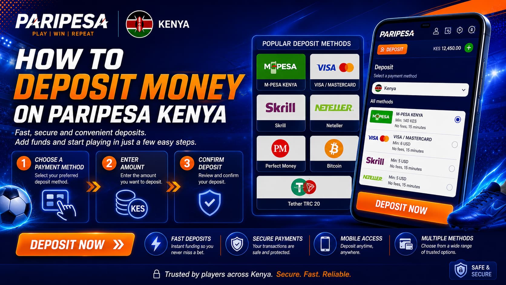 How to deposit money on PariPesa Kenya