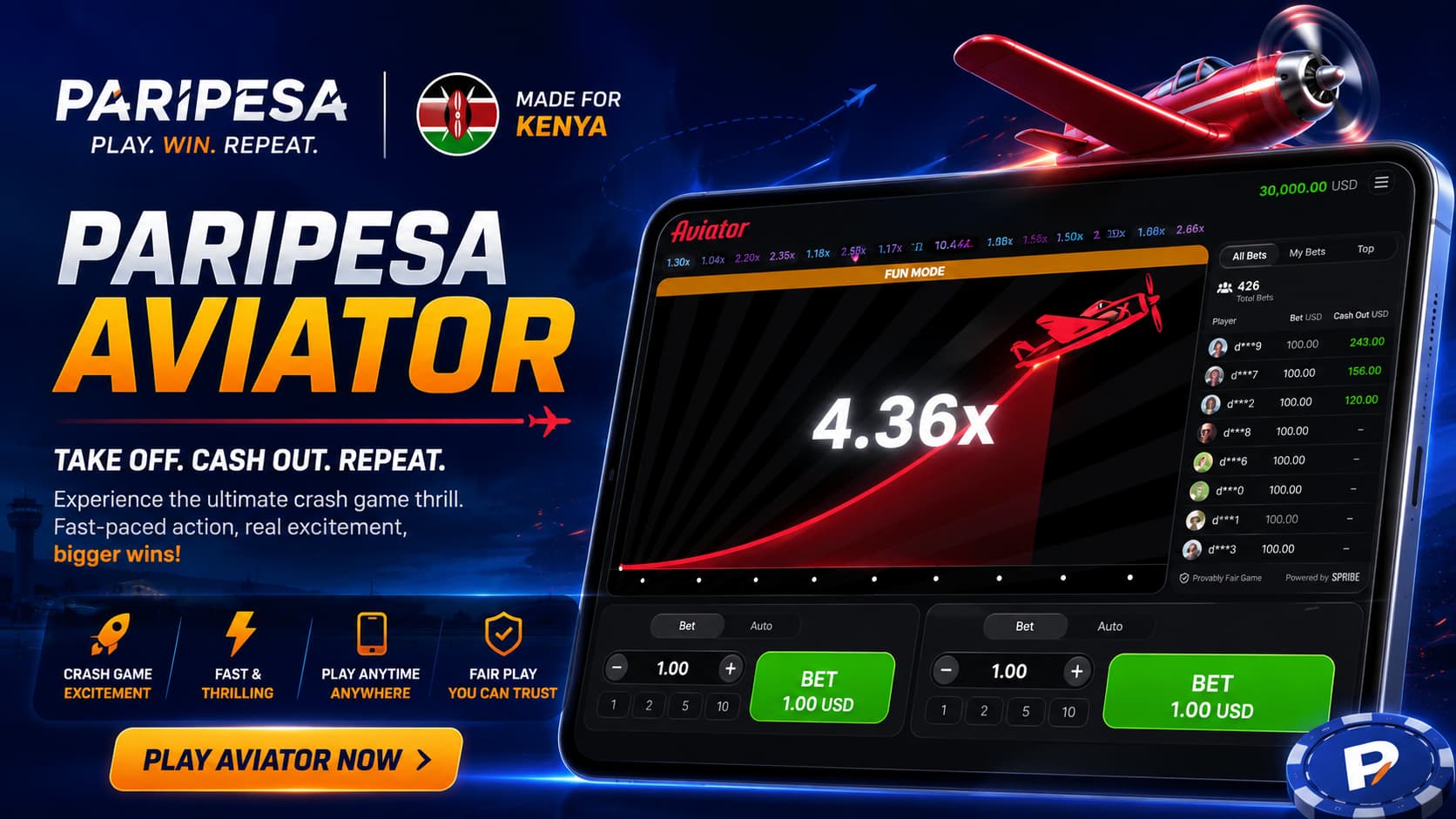 PariPesa Aviator game Kenya