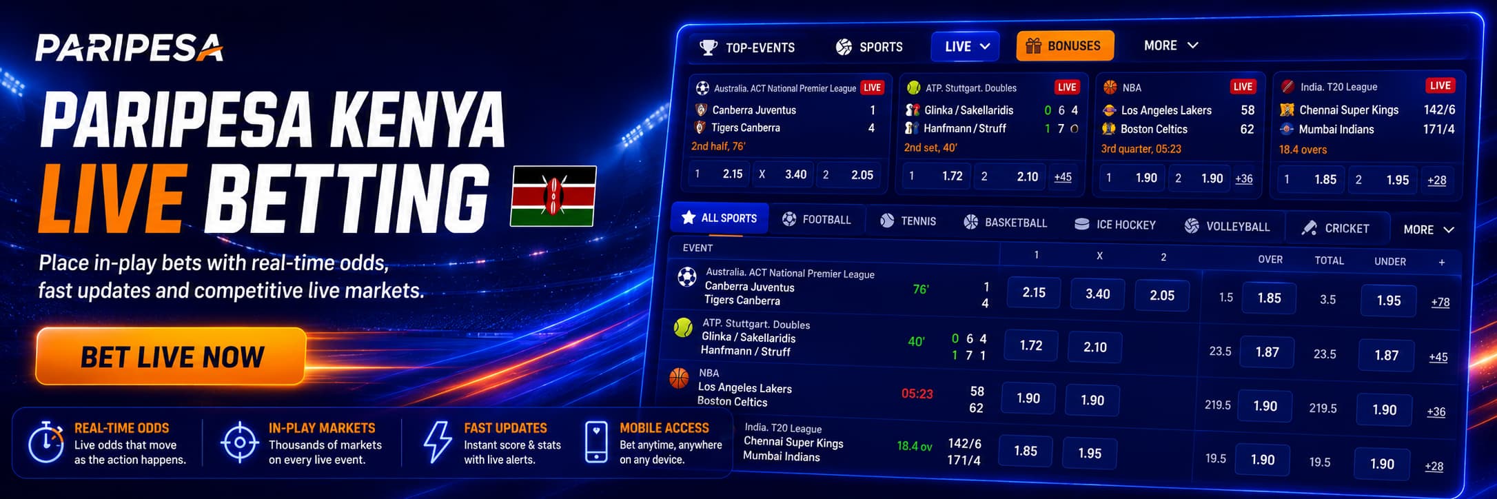 PariPesa live betting Kenya