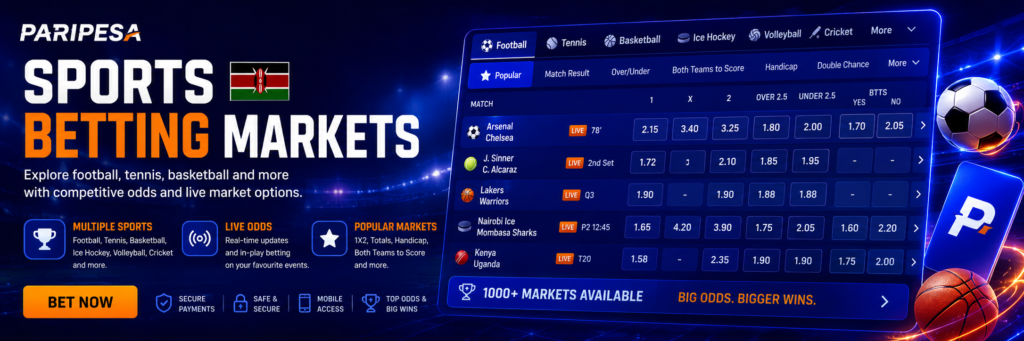 PariPesa Kenya sports betting markets