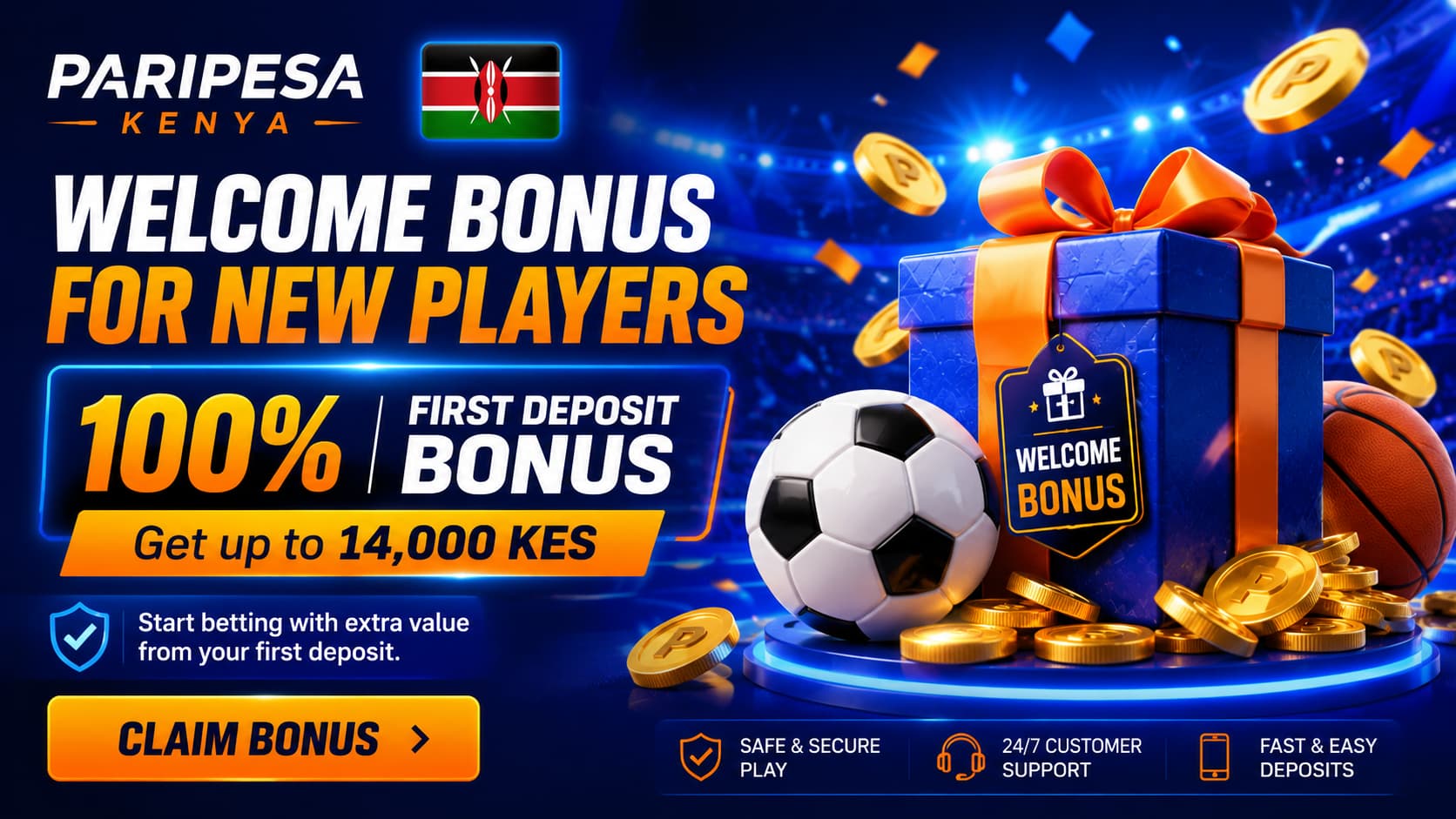 PariPesa welcome bonus for new players Kenya