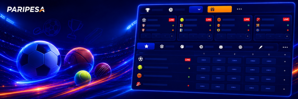 Live-Spielanzeige mit laufendem Match, wechselnden Quoten und Echtzeitdaten